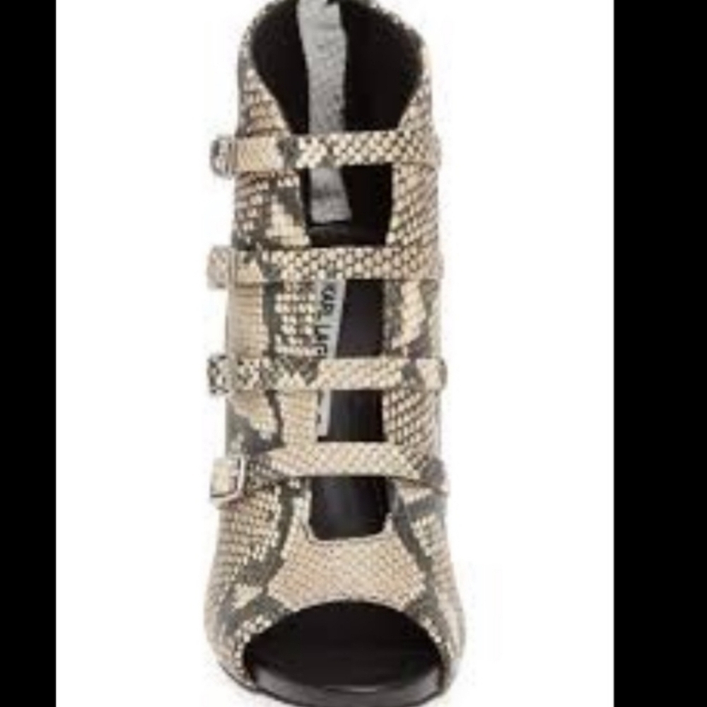 EUC! Karl Lagerfeld Snakeskin Patterned Women's Ankle Boots - Picture 3 of 10